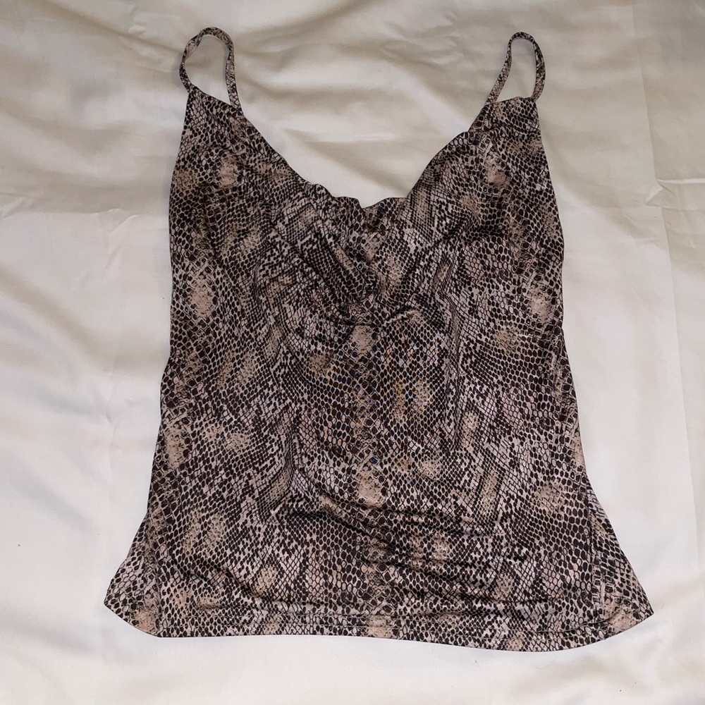 Snakeskin Cowl Neck Top